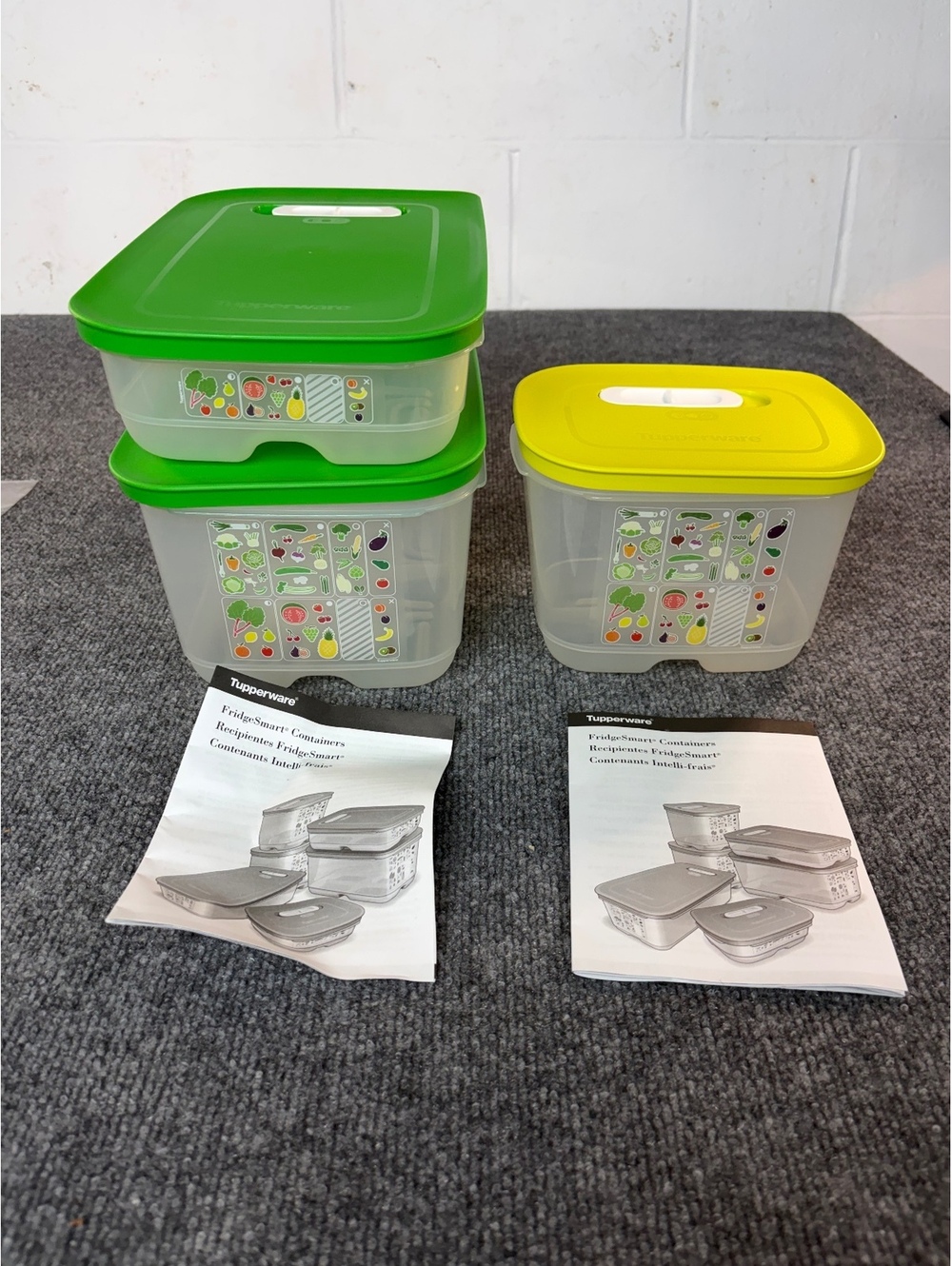 Original Tupperware Fridgesmart Containers 3 Pc Set NEW Produce NOS